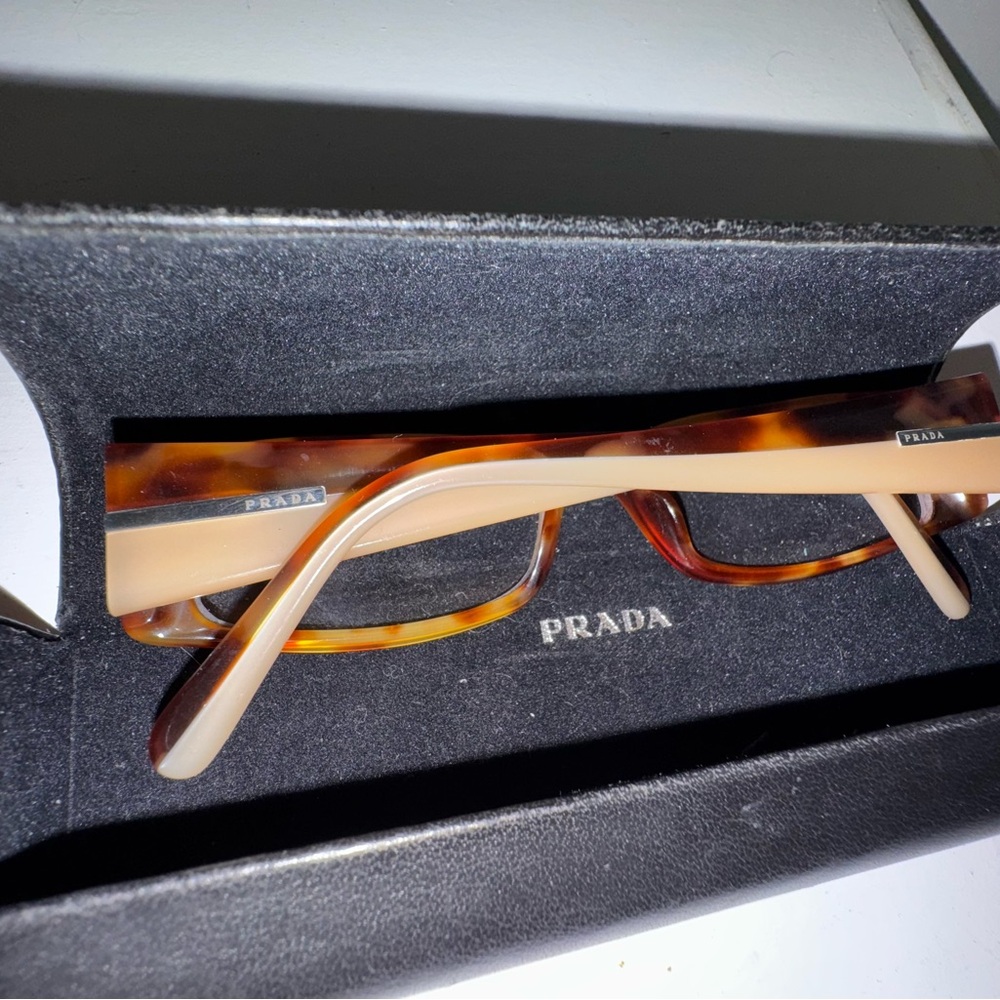 Prada Two Tone Tortoise Shell Rectangular Glasses… - image 4